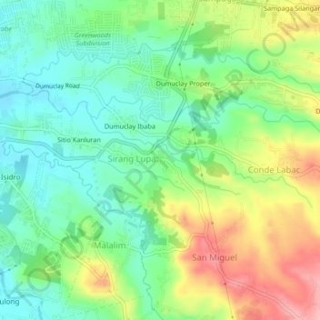 Sitio Silangan地形图、海拔、地势