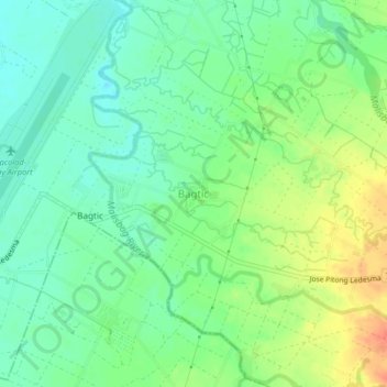 Bagtic地形图、海拔、地势