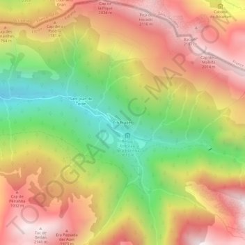 Eth Pradet地形图、海拔、地势
