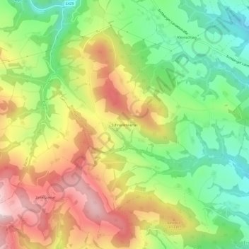Schnellerviertel地形图、海拔、地势