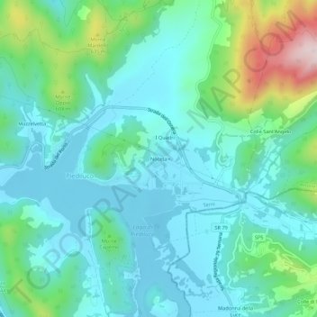Noceta地形图、海拔、地势