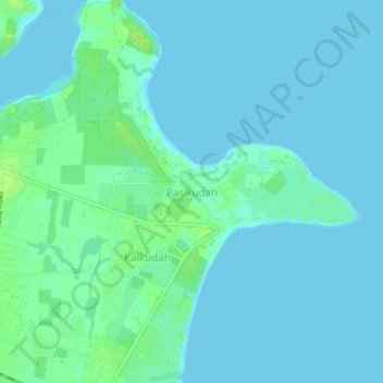 Pasikudah地形图、海拔、地势