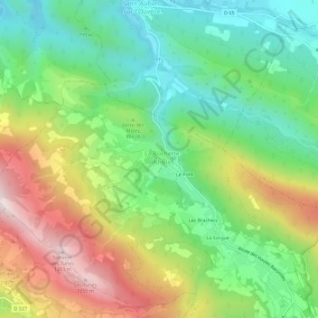 Le Village地形图、海拔、地势