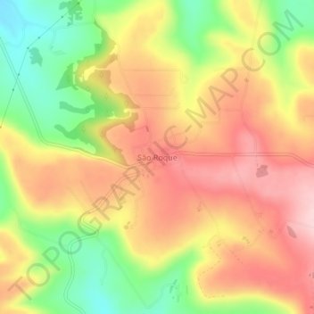 São Roque地形图、海拔、地势