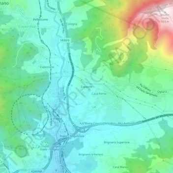 Cappelle地形图、海拔、地势