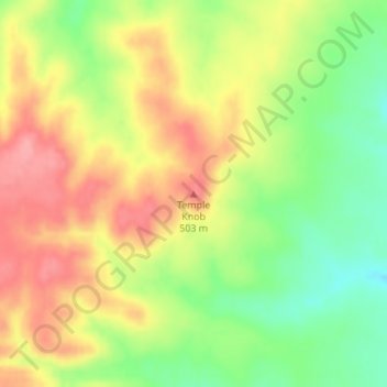 Temple Knob地形图、海拔、地势