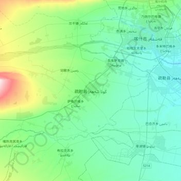 疏附县地形图、海拔、地势
