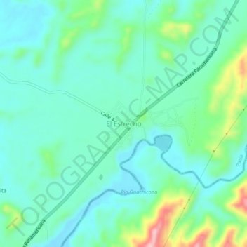 El Estrecho地形图、海拔、地势