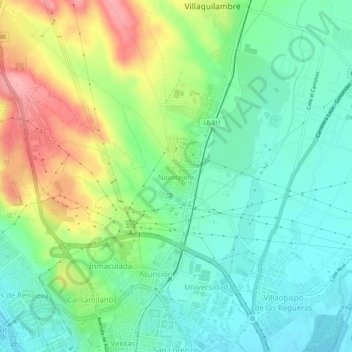 Navatejera地形图、海拔、地势
