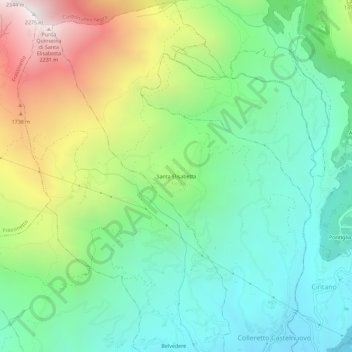 Santa Elisabetta地形图、海拔、地势