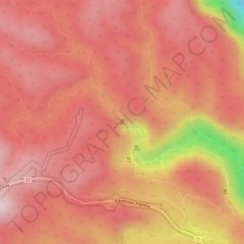 Nandroya Falls地形图、海拔、地势
