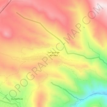 San José de Aymará地形图、海拔、地势