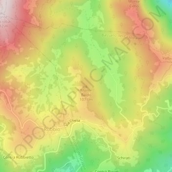 Monte Baldo地形图、海拔、地势