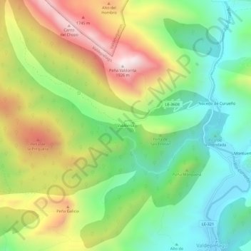 Valdorria地形图、海拔、地势