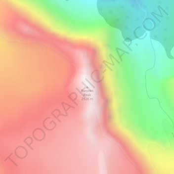 Toronto Peak地形图、海拔、地势
