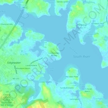 Londontown Terrace地形图、海拔、地势