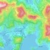 黃竹坑舊圍地形图、海拔、地势