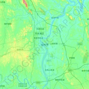 永州市地形图、海拔、地势