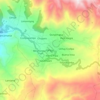Uripa地形图、海拔、地势