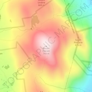 Mount Everett地形图、海拔、地势