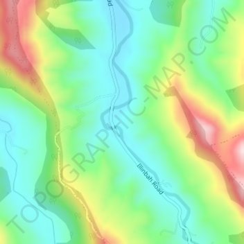 Illinbah地形图、海拔、地势