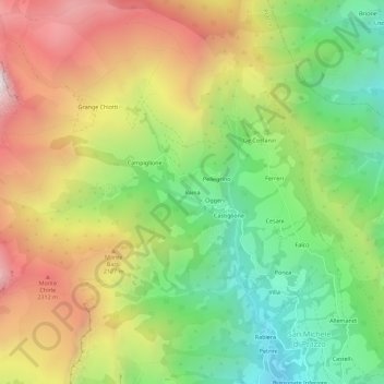 Raina地形图、海拔、地势