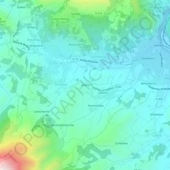 Amiña地形图、海拔、地势