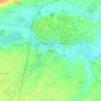 Vaugelan地形图、海拔、地势