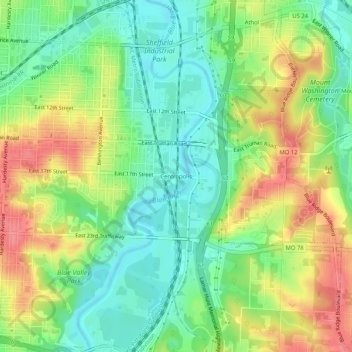 Centropolis地形图、海拔、地势