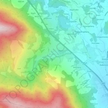 Wolfertsau地形图、海拔、地势