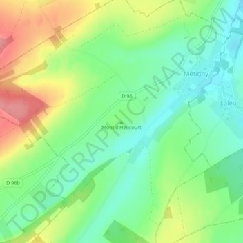 Mont d'Heucourt地形图、海拔、地势