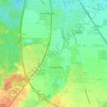 Westerham地形图、海拔、地势
