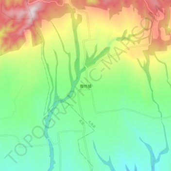 南坊镇地形图、海拔、地势