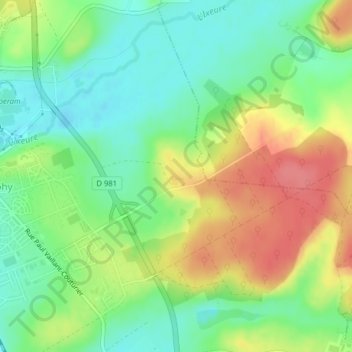 Ligniere地形图、海拔、地势