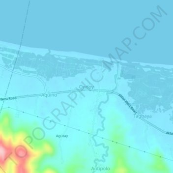 Ondoy地形图、海拔、地势