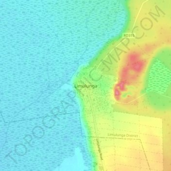 Limulunga地形图、海拔、地势