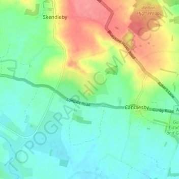 Scremby地形图、海拔、地势