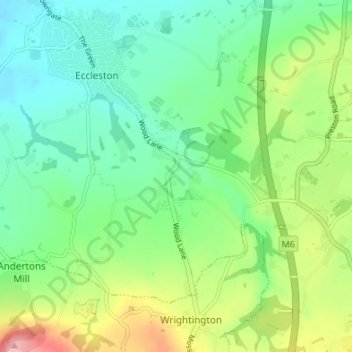 Heskin Green地形图、海拔、地势