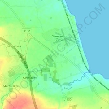 Gormanston地形图、海拔、地势