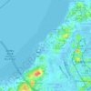 流浮山地形图、海拔、地势