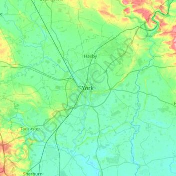 York地形图、海拔、地势
