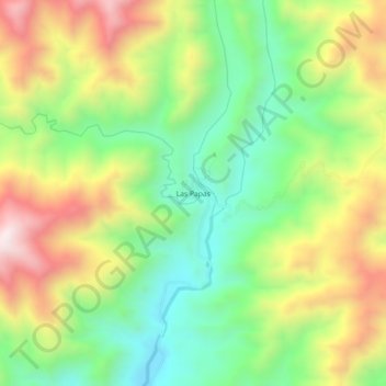 Las Papas地形图、海拔、地势