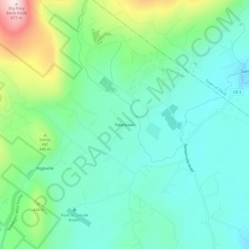 Palentown地形图、海拔、地势