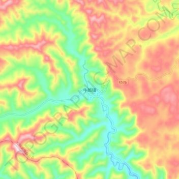 牛郎镇地形图、海拔、地势