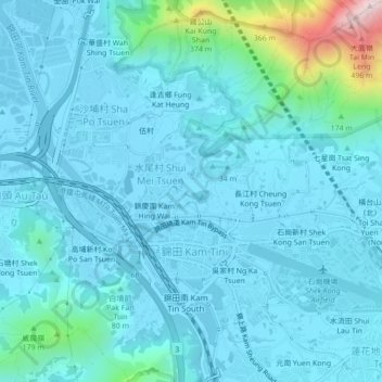 水園村地形图、海拔、地势