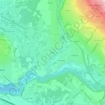 Borly地形图、海拔、地势