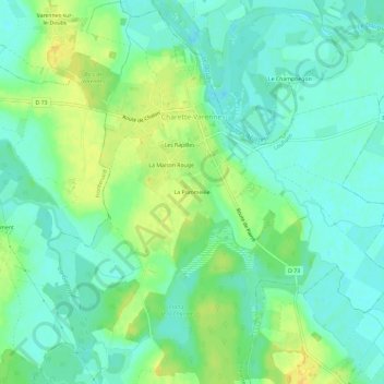 La Pommelée地形图、海拔、地势