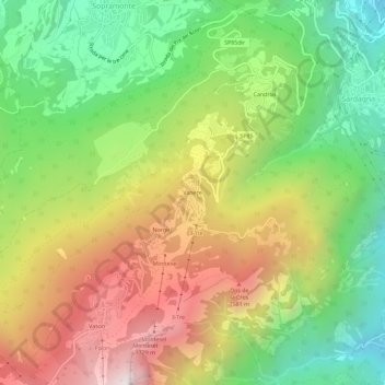 Vaneze地形图、海拔、地势