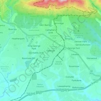 George地形图、海拔、地势
