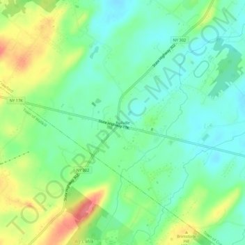Bullville地形图、海拔、地势